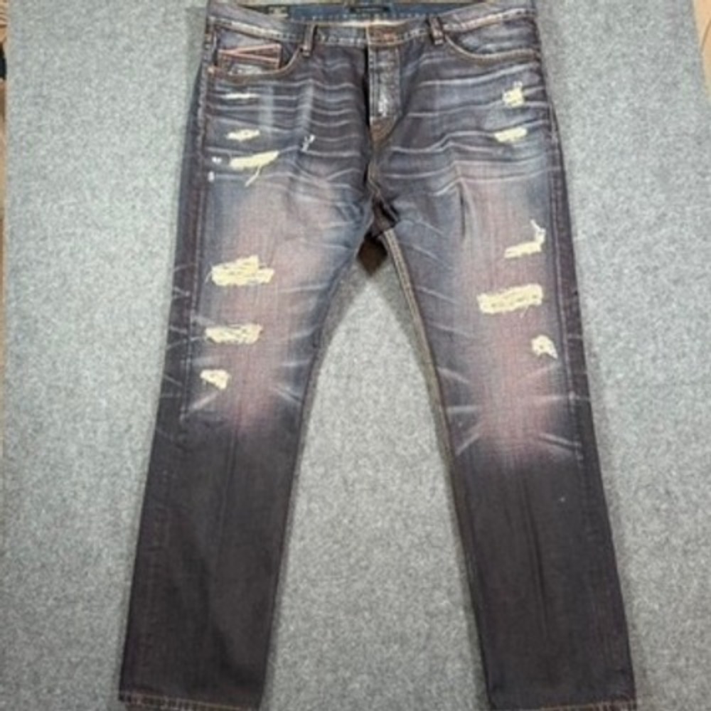 Cult of Individuality McCoy Loose Distressed Dark Wash Jeans 44x34 Distressed